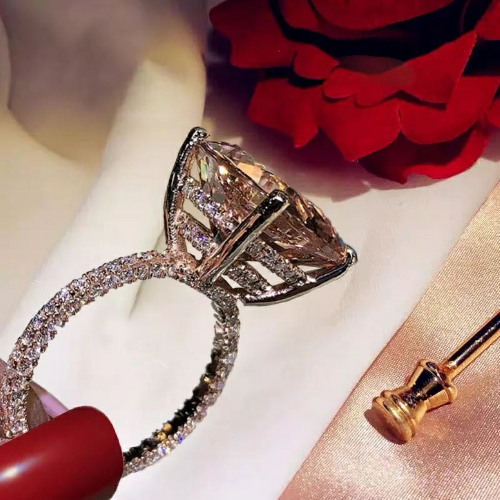 Champagne Cubic Zirconia Ring - Picture 2 of 11